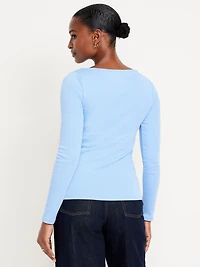 Snug Long-Sleeve Boatneck T-Shirt