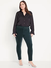 High-Waisted Velvet Pixie Skinny Ankle Pants