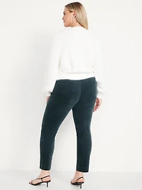 High-Waisted Velvet Pixie Skinny Ankle Pants