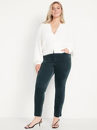 High-Waisted Velvet Pixie Skinny Ankle Pants
