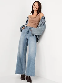 Cowl-Neck Twist-Strap Top