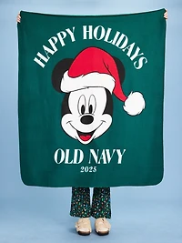 Old Navy x Disney Mickey Mouse Logo-Graphic Fleece Blanket for the Family