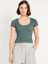 Exhale Seamless Cropped Rib T-Shirt