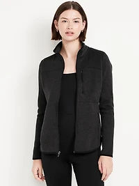Sweater-Knit Fleece Zip Jacket