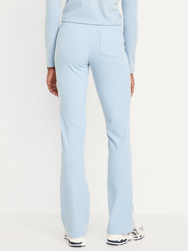 Extra High Waisted Sweater Ribbed Flare Pant