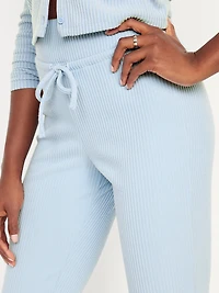 Extra High Waisted Sweater Ribbed Flare Pant
