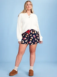 Old Navy x Disney Mickey Mouse & Friends Printed Flannel Boxer Shorts for Women