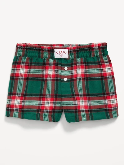Flannel Plaid Boxer Pajama Shorts for Girls