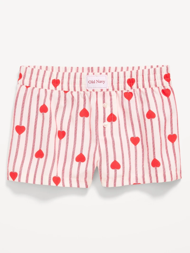 Flannel Plaid Boxer Pajama Shorts for Girls