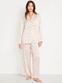 Printed Satin Pajama Pant Set for Women