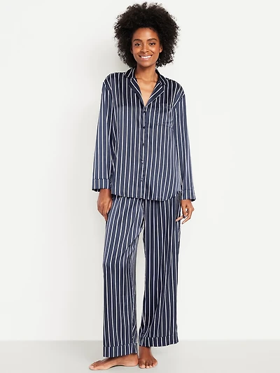 Printed Satin Pajama Pant Set for Women