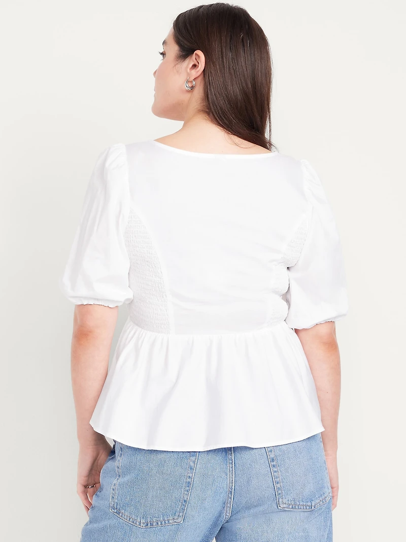 Twist-Front Peplum Top