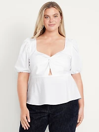 Twist-Front Peplum Top