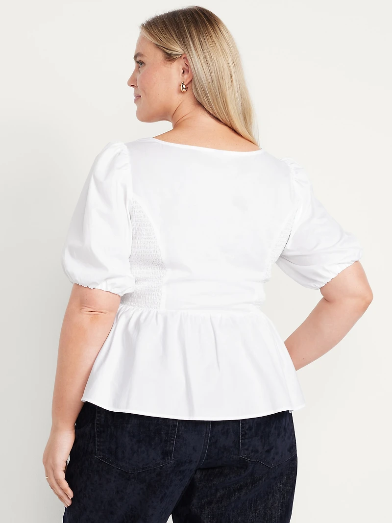 Twist-Front Peplum Top