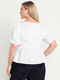 Twist-Front Peplum Top