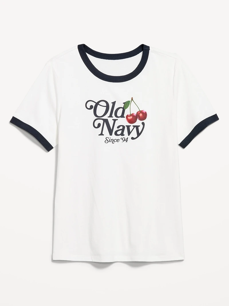 EveryWear Crew-Neck Logo-Graphic Ringer T-Shirt