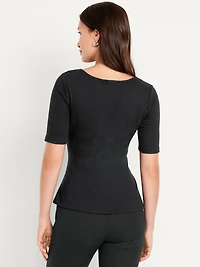 Square-Neck Peplum Top