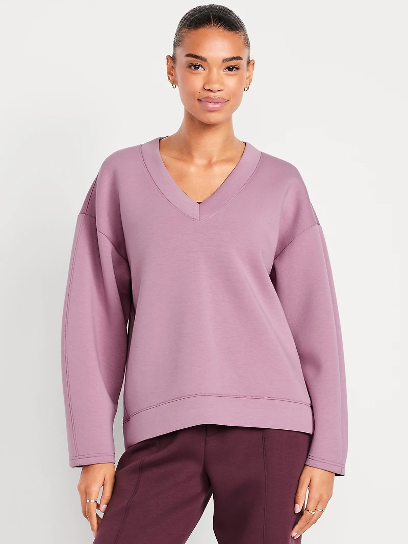 Bounce Fleece V-Neck Cocoon Sweatshirt