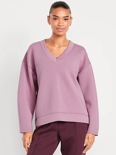 Bounce Fleece V-Neck Cocoon Sweatshirt