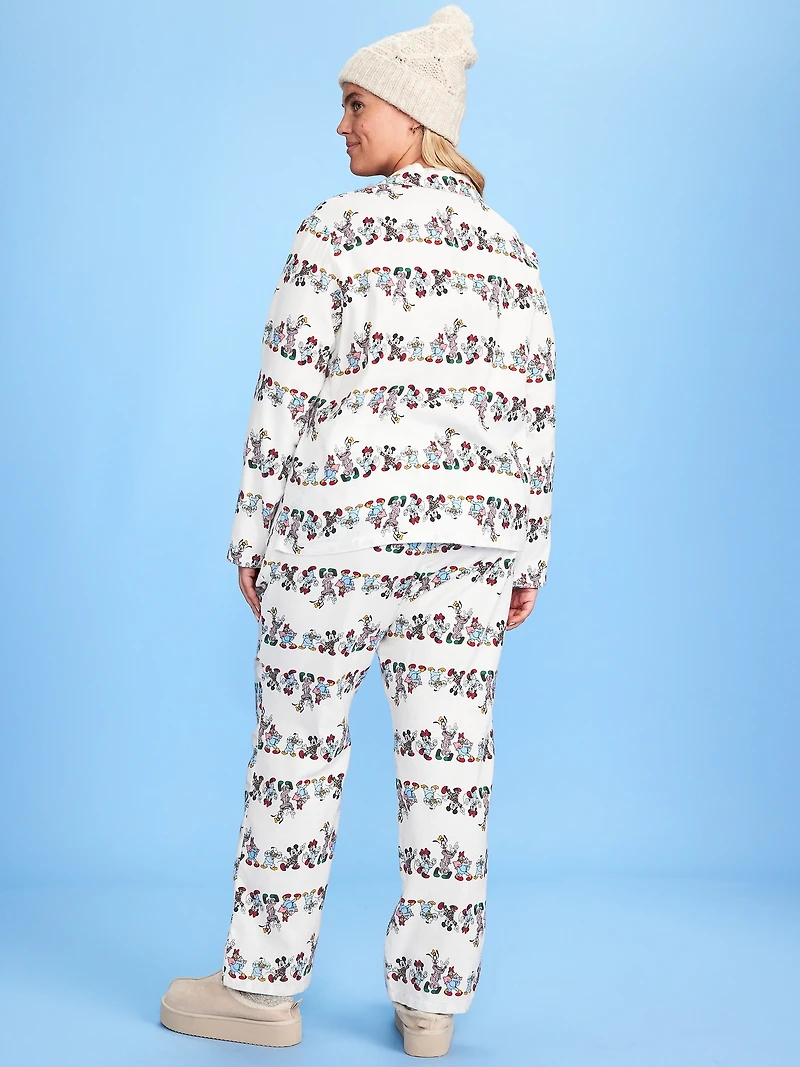 Old Navy x Disney Mickey Mouse & Friends Printed Flannel Pajama Set for Women