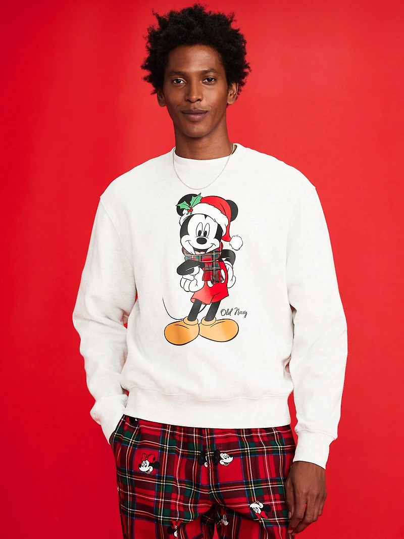 Old Navy x Disney Mickey Mouse Oversized Holiday-Graphic Sweatshirt for Men