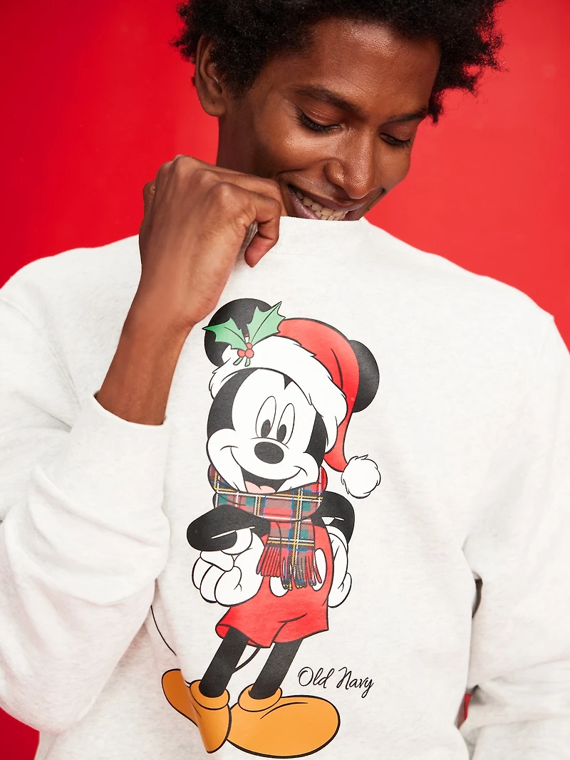 Old Navy x Disney Mickey Mouse Oversized Holiday-Graphic Sweatshirt for Men