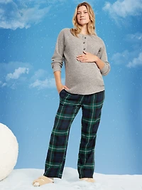 Maternity Plaid Flannel Pajama Pants