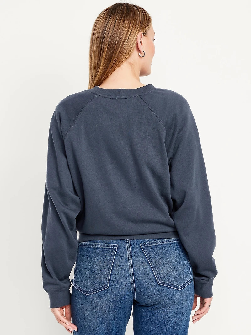 SoComfy Oversized Graphic Raglan Sweatshirt