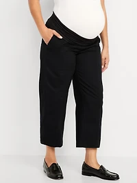 Maternity Rollover Waist Barrel Leg Ankle Pants