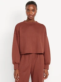 Bounce Fleece Quilted Crew-Neck Top