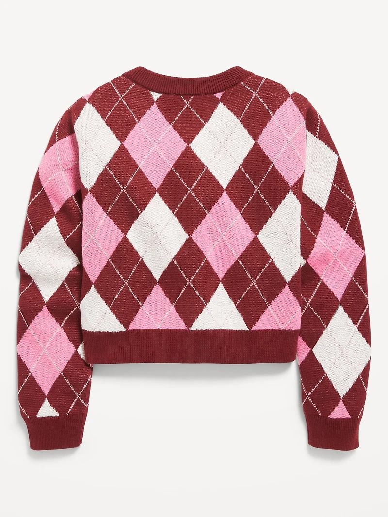 Printed Cardigan Sweater for Girls