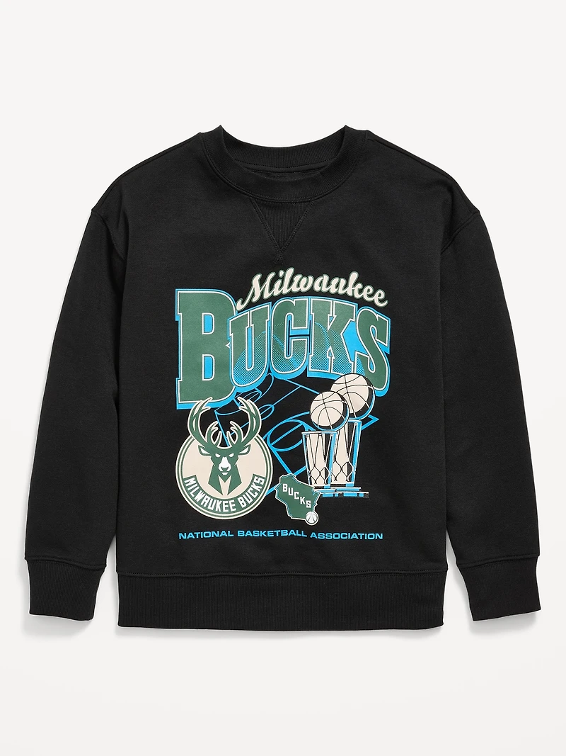 NBA© Milwaukee Bucks© Oversized Gender-Neutral Sweatshirt for Kids