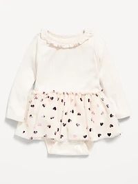 Long-Sleeve Ribbed Bodysuit Tutu Dress for Baby