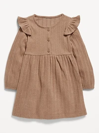 Long-Sleeve Cozy-Knit Dress for Toddler Girls