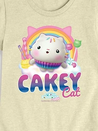 Gabbys Dollhouse Cakey Cat Tee Fitted Short Sleeve T-Shirt For Toddler
