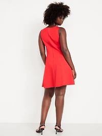 Sleeveless Ponte-Knit Mini Swing Dress