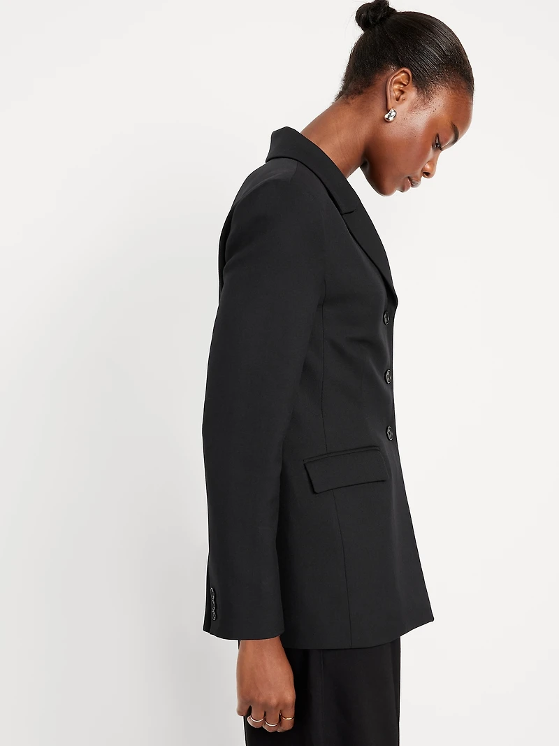 Fitted Button-Front Blazer