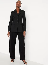 Fitted Button-Front Blazer