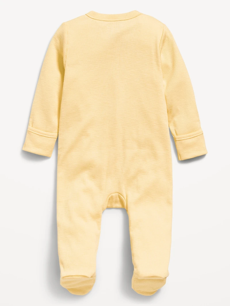 Textured Ribbed 2-Way-Zip Sleep & Play Footed One-Piece for Baby