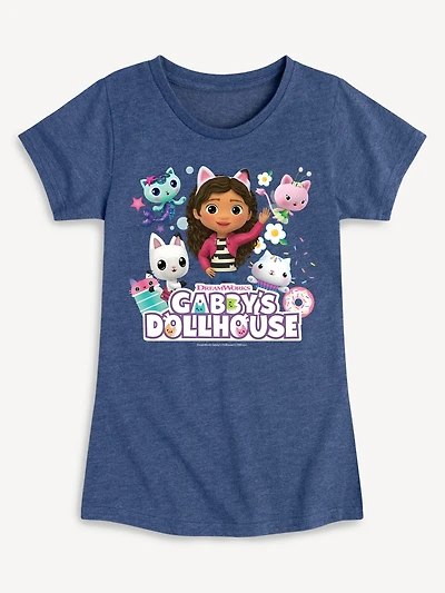 Gabbys Dollhouse Group Fitted Short Sleeve T-Shirt For Toddler