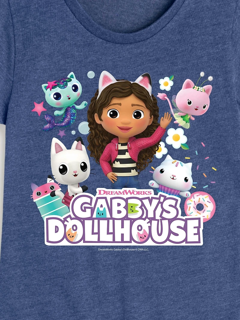 Gabbys Dollhouse Group Fitted Short Sleeve T-Shirt For Toddler