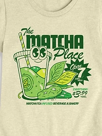 Kawaii Matcha Fitted Short Sleeve T-Shirt For Girls