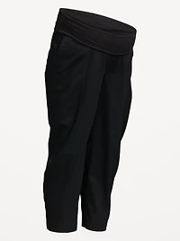Maternity Rollover Waist Barrel Leg Ankle Pants