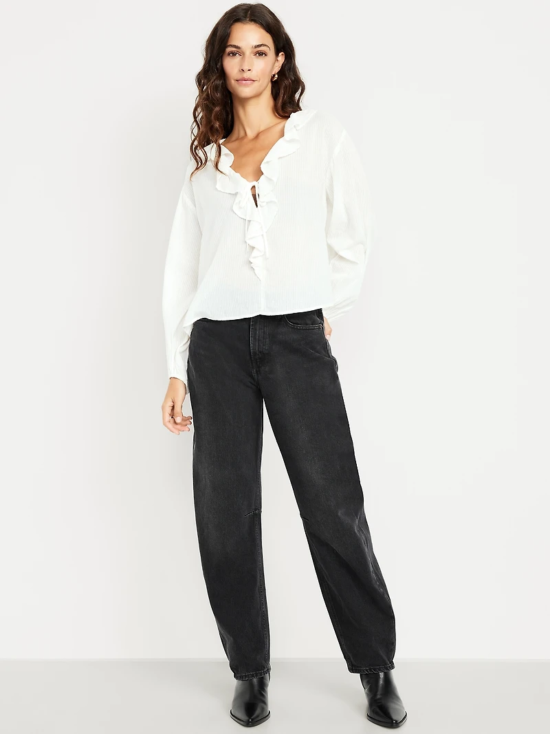 High-Waisted Barrel Jeans