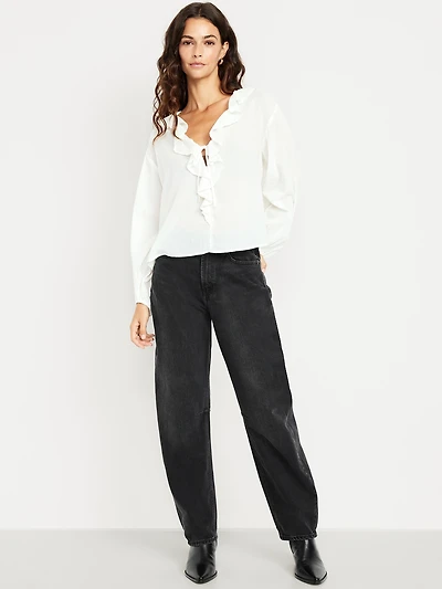High-Waisted Barrel Jeans