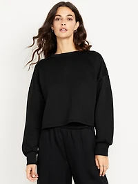 Bounce Fleece Quilted Crew-Neck Top