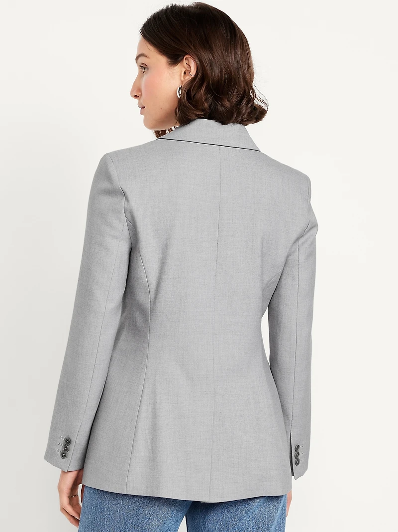 Fitted Button-Front Blazer