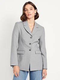 Fitted Button-Front Blazer