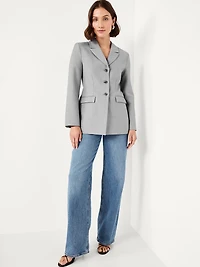 Fitted Button-Front Blazer