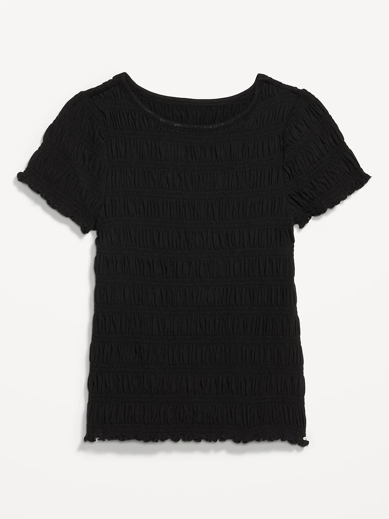 Slit-Neck Smocked Top